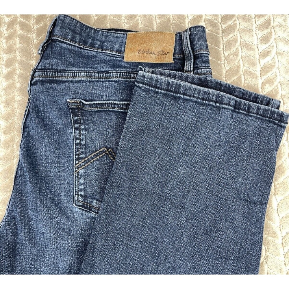 Urban Star‎ Straight Jeans Men's 40x30 Blue 5-Pocket Dark Wash Cotton Blend